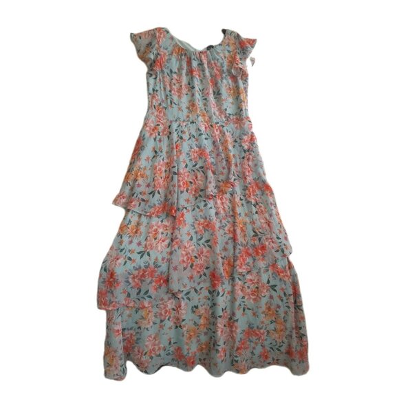R & K Dresses & Skirts - Women Size 18 Tiered Layered Flutter Sleeve Formal Party Event Floral Maxi Dress